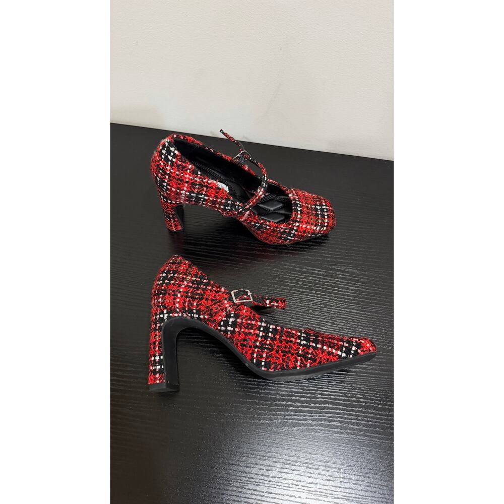 Gianni Bini Red Tweed Mary Jane Heels Women’s Size 6M Block Heel Pumps $80 NWOB - Picture 11 of 15